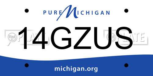 14GZUS Michigan License Plate