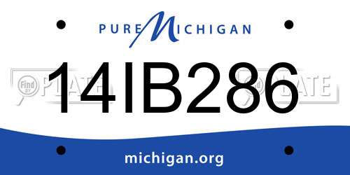14IB286 Michigan License Plate