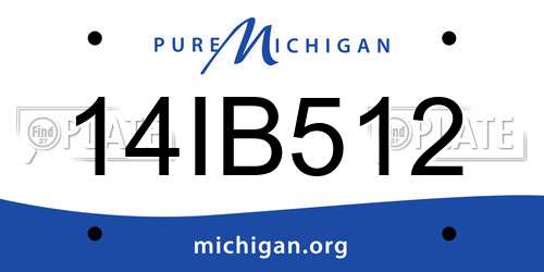 14IB512 Michigan License Plate