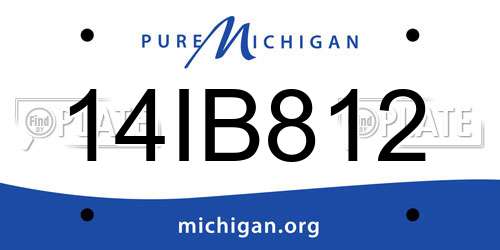 14IB812 Michigan License Plate