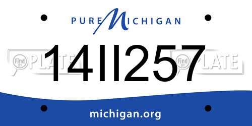 14II257 Michigan License Plate