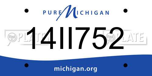 14II752 Michigan License Plate