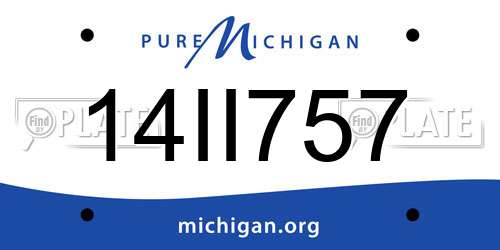 14II757 Michigan License Plate