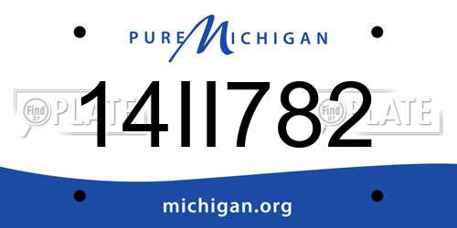 14II782 Michigan License Plate