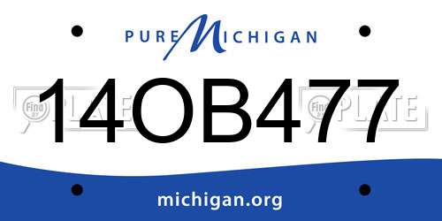 14OB477 Michigan License Plate