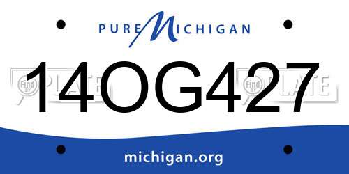 14OG427 Michigan License Plate