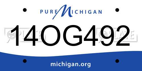14OG492 Michigan License Plate