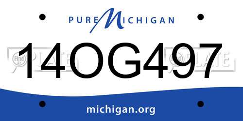 14OG497 Michigan License Plate