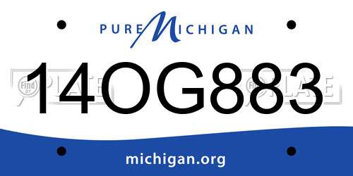 14OG883 Michigan License Plate