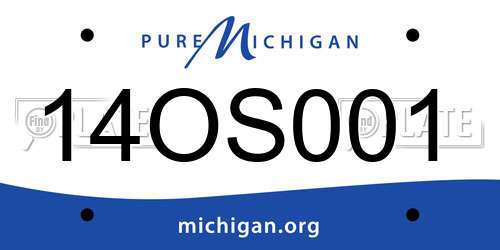 14OS001 Michigan License Plate