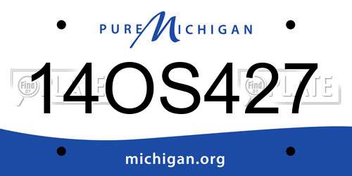 14OS427 Michigan License Plate