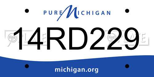 14RD229 Michigan License Plate