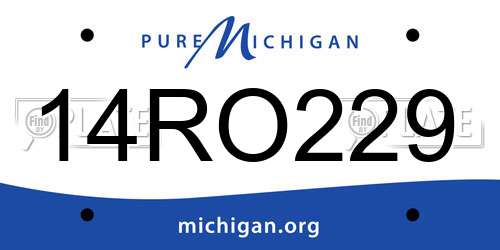 14RO229 Michigan License Plate
