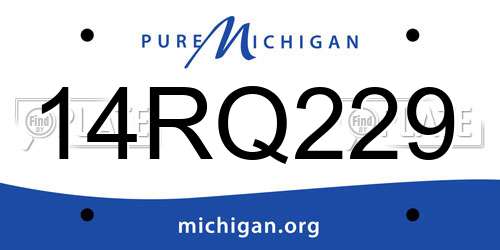 14RQ229 Michigan License Plate