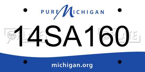 14SA160 Michigan License Plate