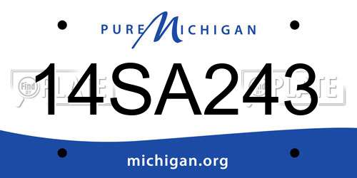 14SA243 Michigan License Plate