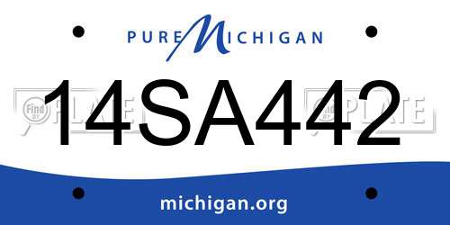 14SA442 Michigan License Plate