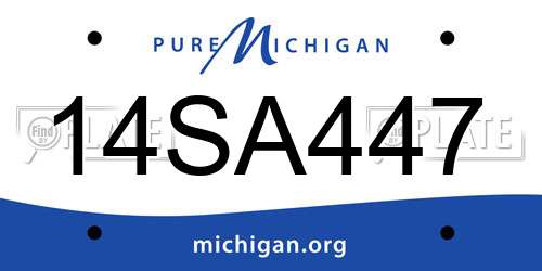 14SA447 Michigan License Plate