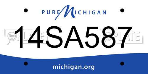 14SA587 Michigan License Plate