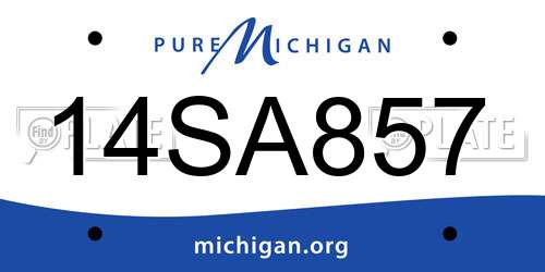 14SA857 Michigan License Plate