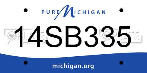 14SB335 Michigan License Plate