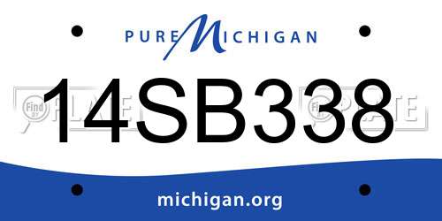 14SB338 Michigan License Plate