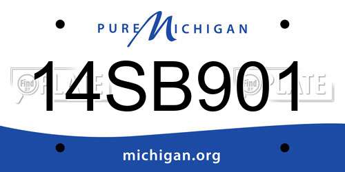 14SB901 Michigan License Plate