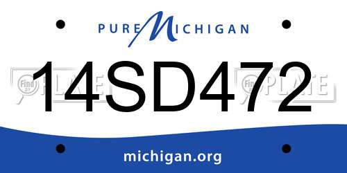 14SD472 Michigan License Plate
