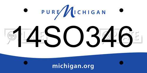 14SO346 Michigan License Plate