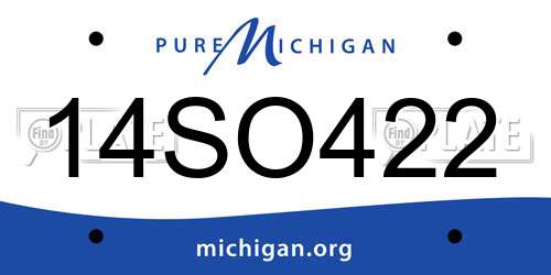 14SO422 Michigan License Plate
