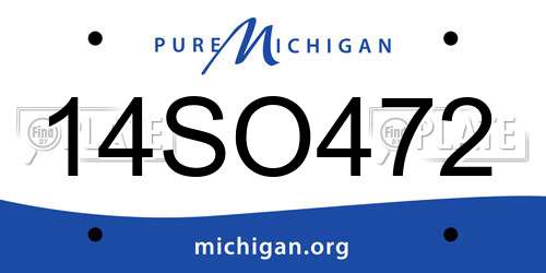 14SO472 Michigan License Plate