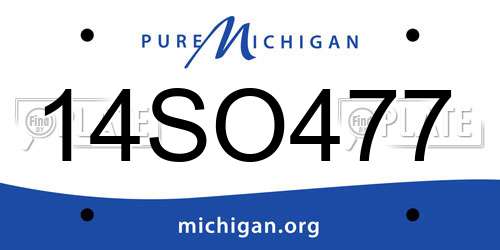 14SO477 Michigan License Plate