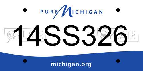 14SS326 Michigan License Plate