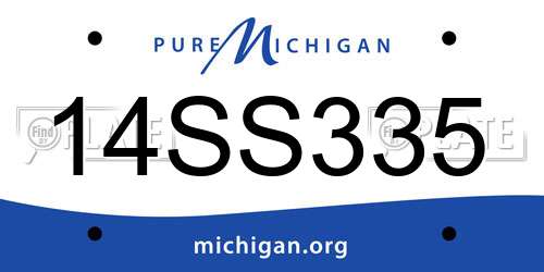 14SS335 Michigan License Plate