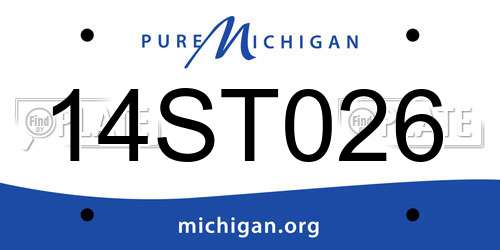 14ST026 Michigan License Plate