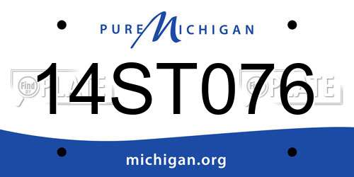 14ST076 Michigan License Plate
