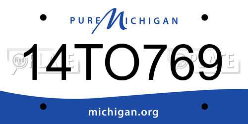 14TO769 Michigan License Plate
