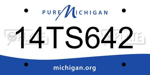 14TS642 Michigan License Plate