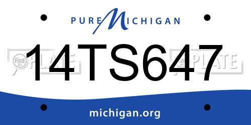 14TS647 Michigan License Plate