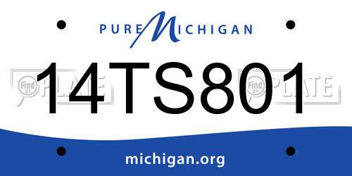 14TS801 Michigan License Plate