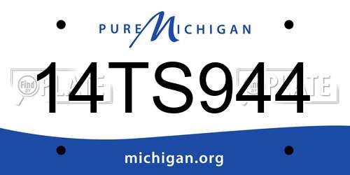 14TS944 Michigan License Plate