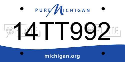 14TT992 Michigan License Plate