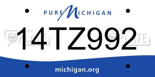 14TZ992 Michigan License Plate