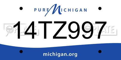 14TZ997 Michigan License Plate