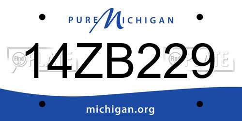 14ZB229 Michigan License Plate