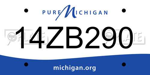 14ZB290 Michigan License Plate