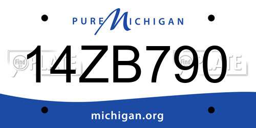 14ZB790 Michigan License Plate