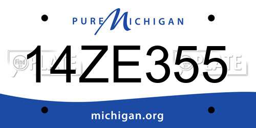 14ZE355 Michigan License Plate