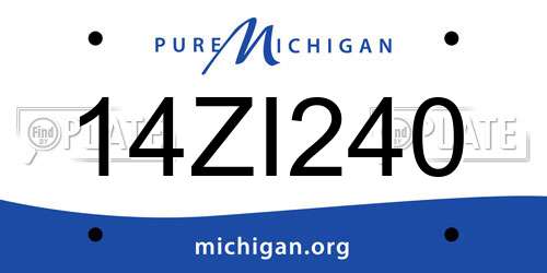14ZI240 Michigan License Plate