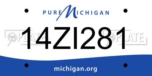 14ZI281 Michigan License Plate